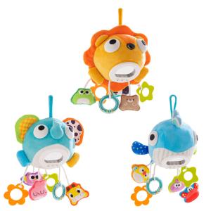 045065 Plush Stuffed Activity Pull String Hanging Toys for Stroller Car Seat Crib or Gym