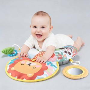 Tiny Paws Forest Animal Tummy Time Pillow with Sensory Toys (Model: ZL2605)